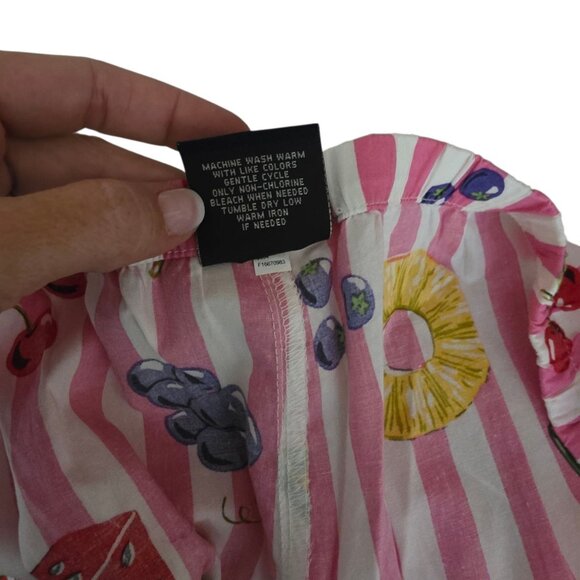 Vintage Nick & Nora Sleepwear Fruits 2 Piece Pajama Set Womens XXL Pink - Picture 11 of 11